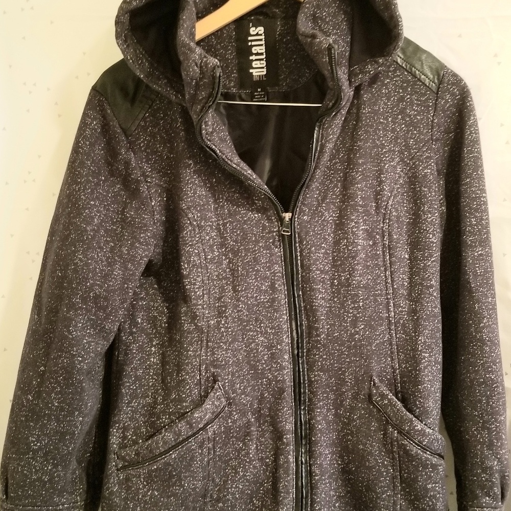 Int. D.e.t.a.i.l.s Black amd Grey Jacket with Hood
